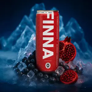 FINNA Blueberry Pomegranate Energy Drink - Lightly Carbonated, 13 Total Ingredients, No Sugars, Less Preservatives