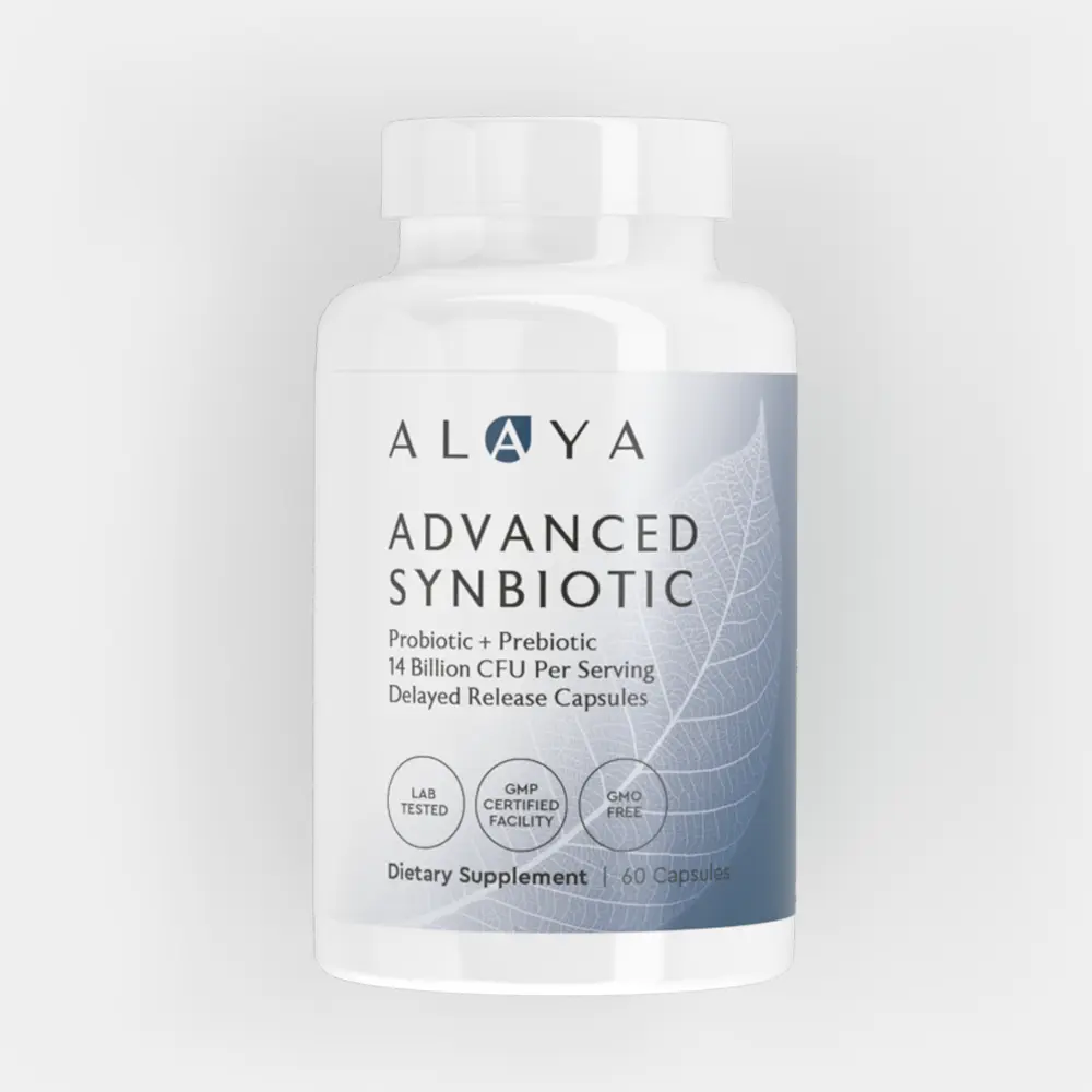Advanced Synbiotic | Probiotic + Prebiotic | 14B CFU Delayed Release | Sunfiber & L-Glutamine Supports Gut Health | 60 Capsules | Healthcare Fitness Dietary Edible