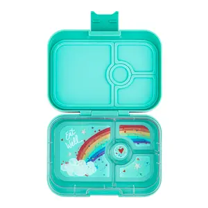 Yumbox Panino Rainbow Tray – Leakproof Bento Lunch Box with 4 Compartments for Colorful, Organized Meals