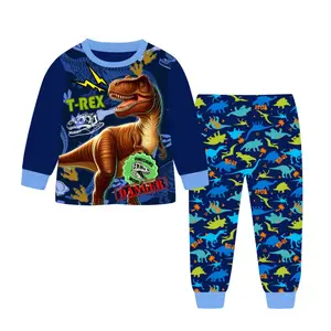 Boys Pyjamas Dinosaur Nightwear Cotton Toddler Clothes Kids Sleepwear Long Sleeve Christmas Pjs Sets Automobile Excavator 2 Piece Outfit Xmas Gift 3-11 Years