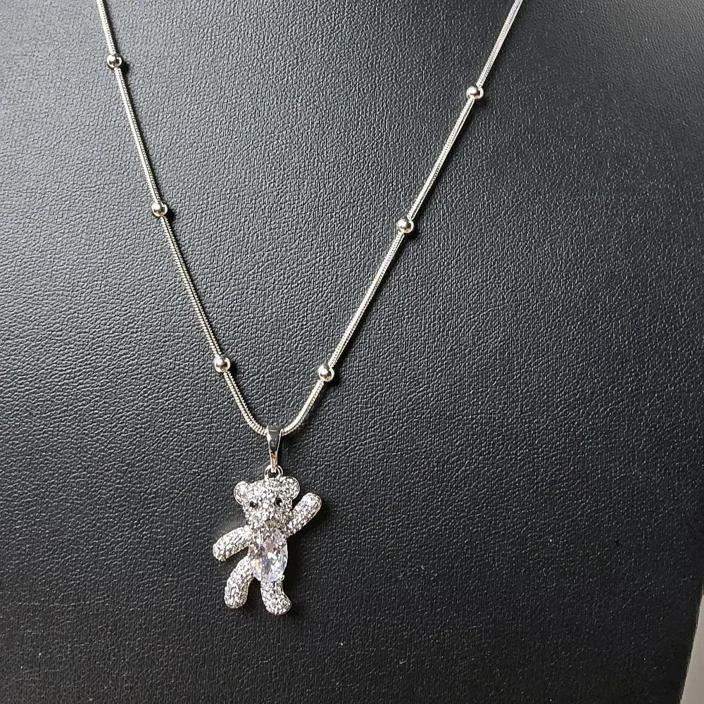 chain for women 14k silver plated high teddy bear