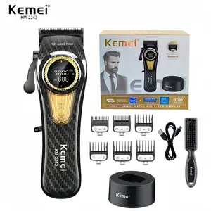 Electric Hair Clipper, Rechargeable Hair Trimmer, Professional Hair Cutting Machine, Clippers with Charging Base for Men
