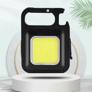 Outdoor USB Mini Keychain COB Work Light Car Repair Light Household Emergency Night Light Mini Tool Led Portable Rechargeable Flashlights Alloy