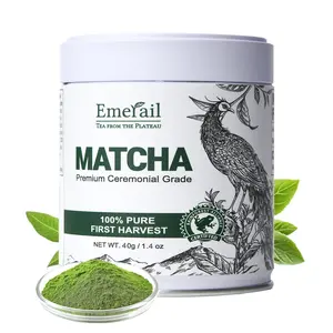 Emerail Organic Ceremonial Grade Matcha, Premium First Harvest Matcha Green Tea Powder, 100% Pure USDA-Certified, Sugar-Free Gluten-Free Vegan (40g / 1.4oz)