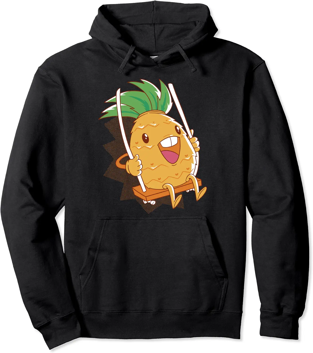 Pineapple On A Swing Cartoon Fruit Pullover Hoodie - Griseldatu Shop 47B0BLH8FW3Y