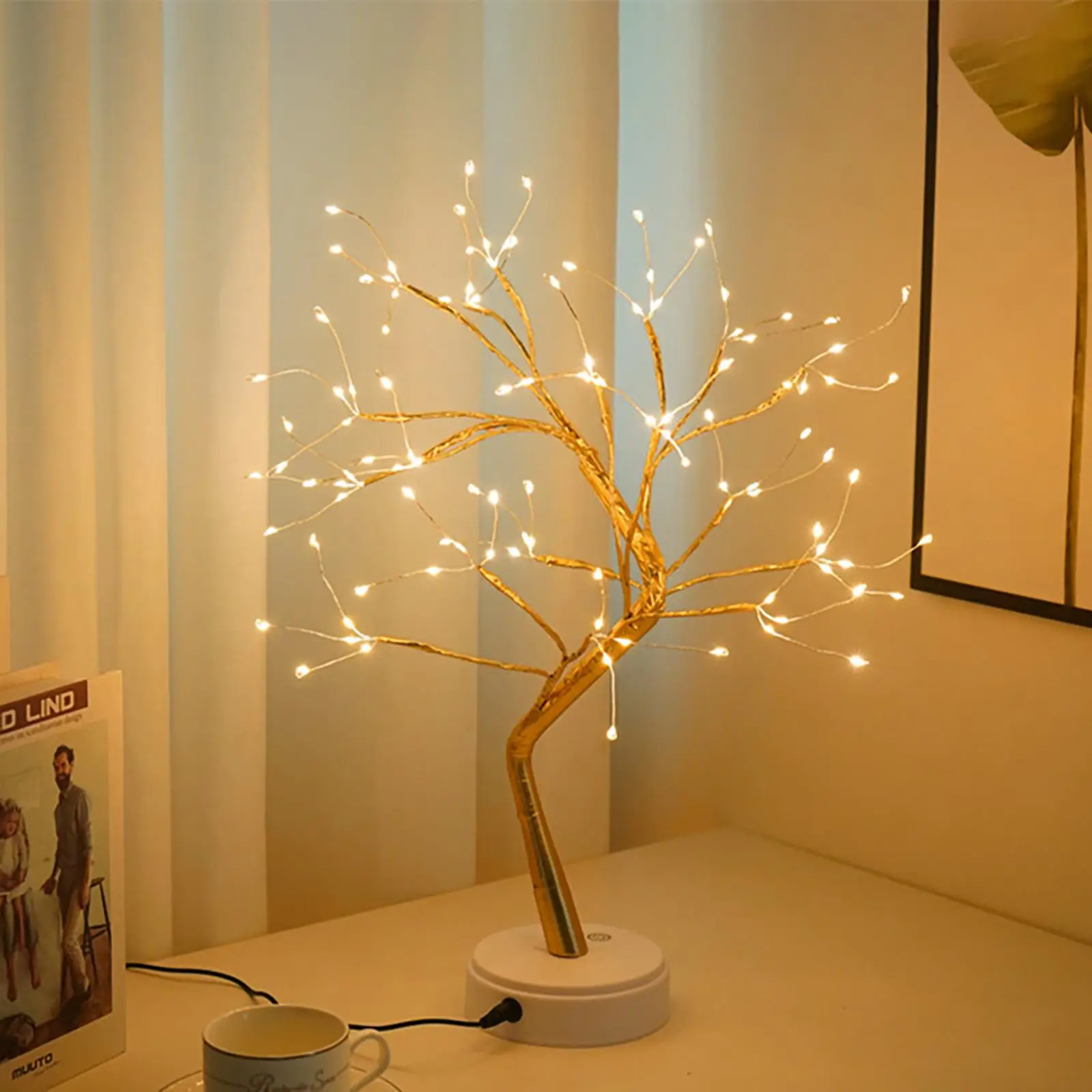 Tree Shaped LED Night Light, 3 AA Batteries Required/USB Powered Creative Tree Light Without Battery, Decorative Light For Home, Bedroom & Party