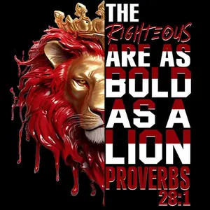 5-Pack or 10-Pack Lion Head Proverbs Red White DTF Heat Transfer - DIY TShirt Making Printing