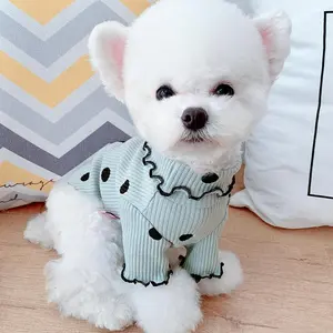 Polka Dot Dog Turtleneck Shirt, Soft Cotton Puppy Clothes, Durable, Lightweight & Comfortable Outfit for Small Dogs