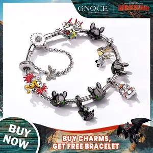GNOCE & How to Train Your Dragon Toothless Bead Charm for Women, S925 Sterling Silver DIY Charm Bracelet Necklace for Women, Wife, Valentine's Day, Mother's Day Gift Birthday Gift