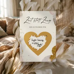 2 Sheets Zeitstattzeug Scratch Cards, Heart Design Gift Vouchers, Surprise Gifts for Couples/friends, Birthday/memorial Day