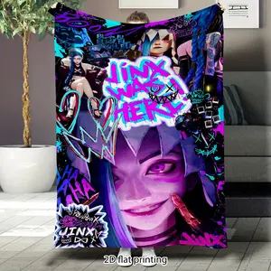 Jinx's cool-style decorative flannel blanket, super soft sofa blanket, large size blanket suitable for sofas, beds, travel, birthday and Valentine's Day themed gifts.