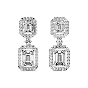 Lab Diamond Dangle Earrings 14Kt White Gold 2Ct Stardust Dangles Lab Diamond Earrings F-G Color, VS Diamond, IGI Certified - Friendly Diamonds