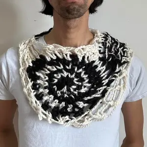 Spiral shawl handmade scarf spider web crochet cowl