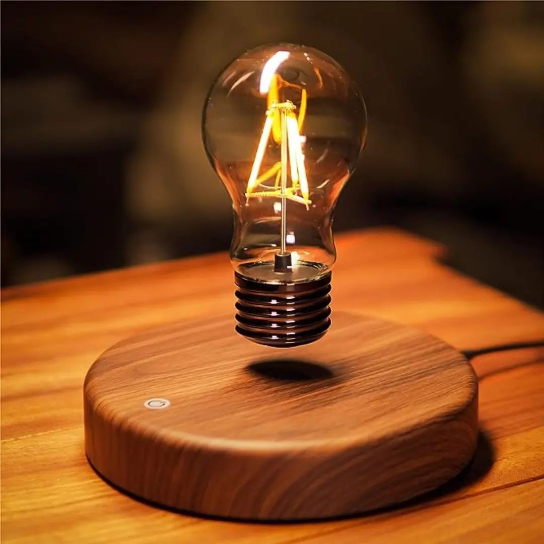 Magnetic Levitation LED Desk Lamp - Suspended 360-Degree Automatic Rotating Illuminated Night Light, Sleek Modern Design Indoor Lighting for Home Office Desk Decoration, Led Table Lamp