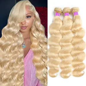 613 Blonde Body Wave Human Hair Bundles Unprocessed Brazilian Virgin Human Hair Bundles 100g per Bundlle 1/3/4 Bundles For Women