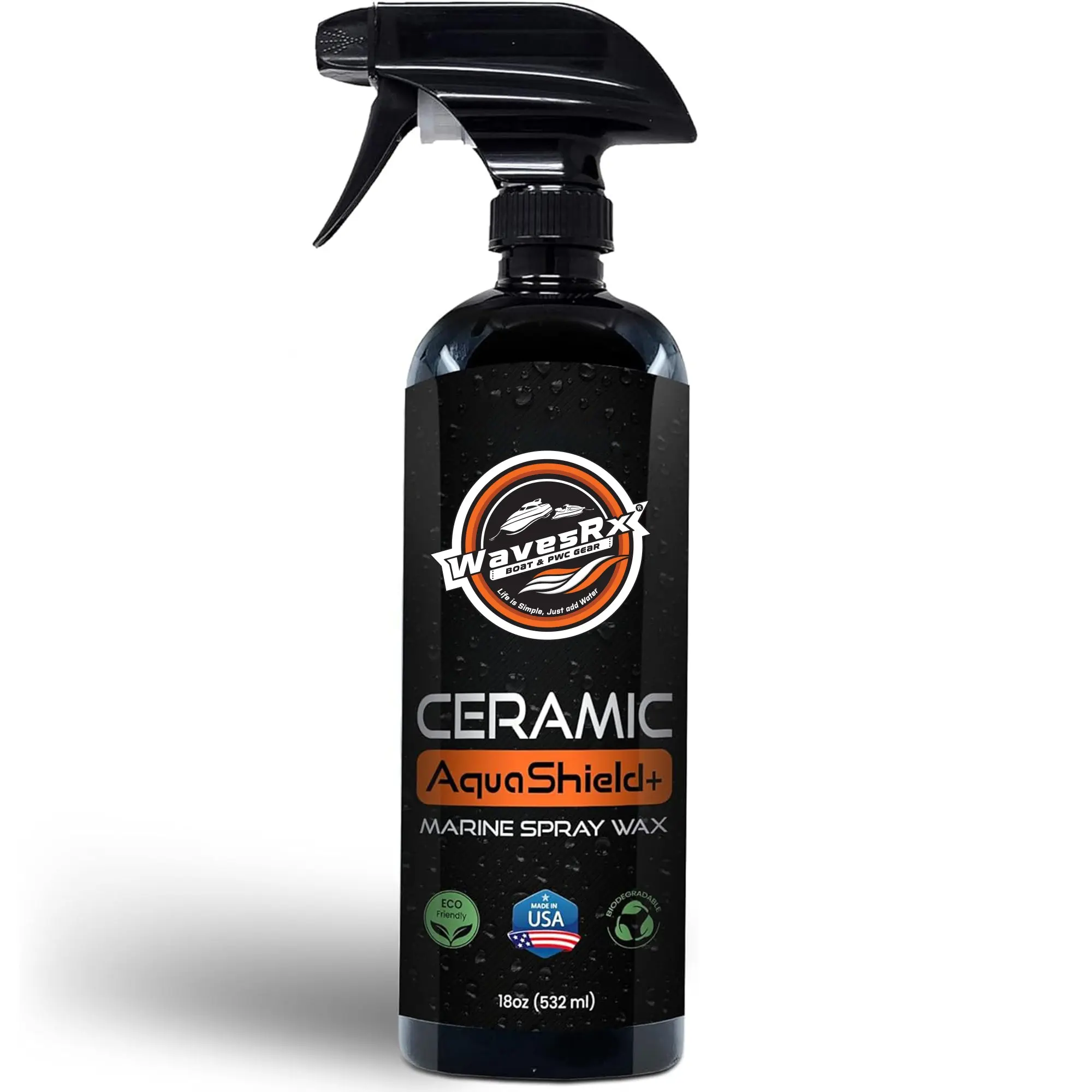 WavesRx High-Performance Ceramic Spray Coating for Boats & Jet Skis (AquaShield+) | Marine Grade SiO2 Sealant Protects from Salt, Contaminants & UV Damage | Fast Wax Silicon Dioxide Hydrophobic Polish