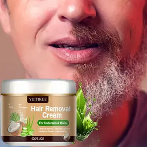 Yuitikue Coconut Aloe Hair Removal Cream, Gentle Plant-Based Formula, Smooth Hair Removal, Bikini Hair Removal, Ideal for Father's Day and Summer