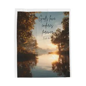 Inspirational Velveteen Plush Blanket | Cozy Gift for Home, Religious Decor, Christian Comfort, Psalm Verse Art