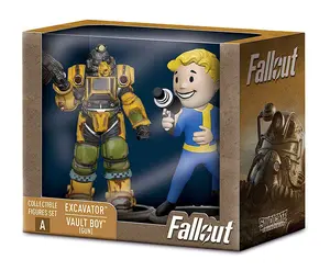 Fallout Collectible Figures Set Excavator & Vault Boy Gun Vinyl Figures for Fans of the Game Series Detailed Replica Characters