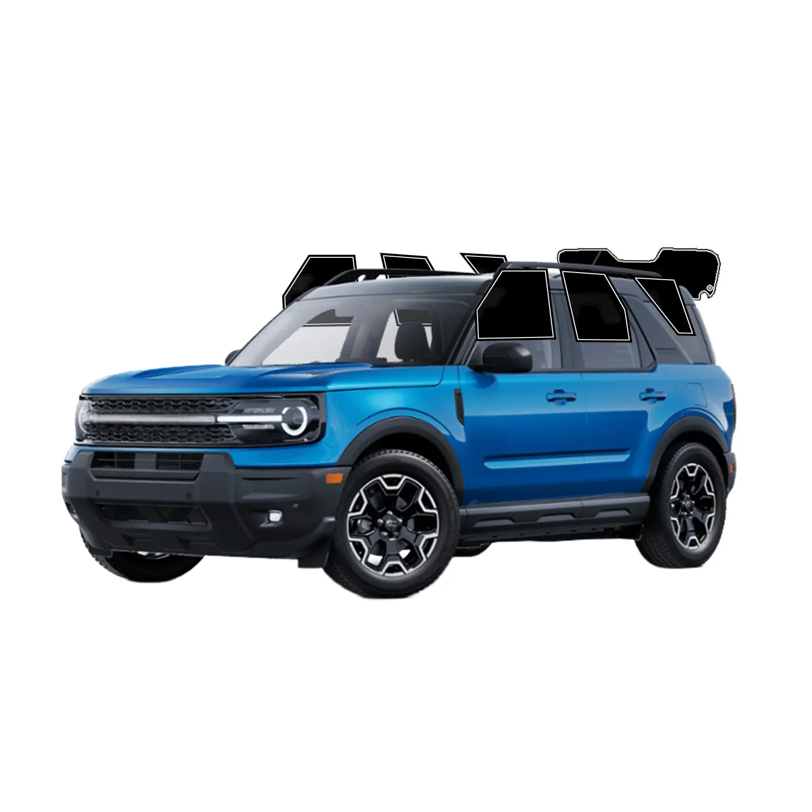 2ply Precut Car Window Tint Kit for Ford Bronco Sport 2021-2026 - No Trimming Needed, Anti-Shatter, UV Block, Privacy Protection, Easy Install, Heat & Glare Reduction, Car Tints for Front Windshield & Side Windows