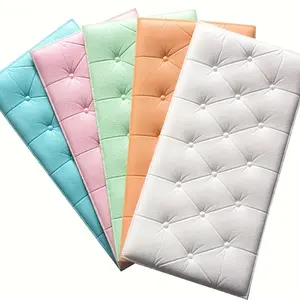 4pcs Thickened 3D Foam Wall Stickers, Self-Adhesive, Waterproof, Shockproof, Leather Coated, for Home, Living Room, Bathroom, Kitchen, TV Wall, Bedroom, Classroom, Peel and Stick Wallpaper Bathroom
