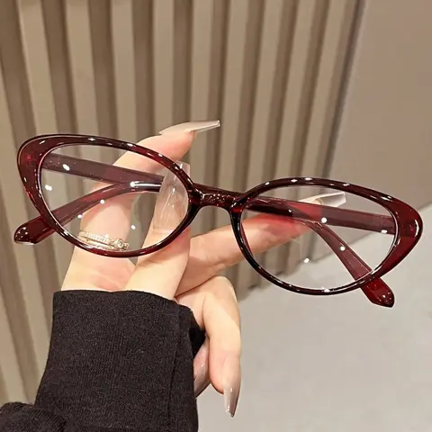 New Cat Eye Fashion Glasses for Women, Fashionable Frames Glasses, Stylish Glasses, Portable Flat Lenses, Ideal for Reading, Office, Outdoor Parties, Street Photography, Decoration, Trendy Casual Eyeglasses, Trending Glasses, Stylish Trendy Eyewear