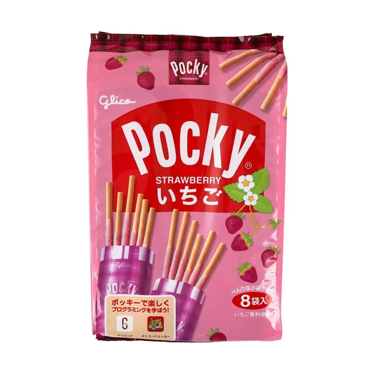 Glico Pocky Strawberry Cream Coated Biscuit Sticks 93.6g - Authentic Japanese Snack Glico Pocky Strawberry Cream Coated Biscuit Sticks 93.6g - Authentic Japanese Snack