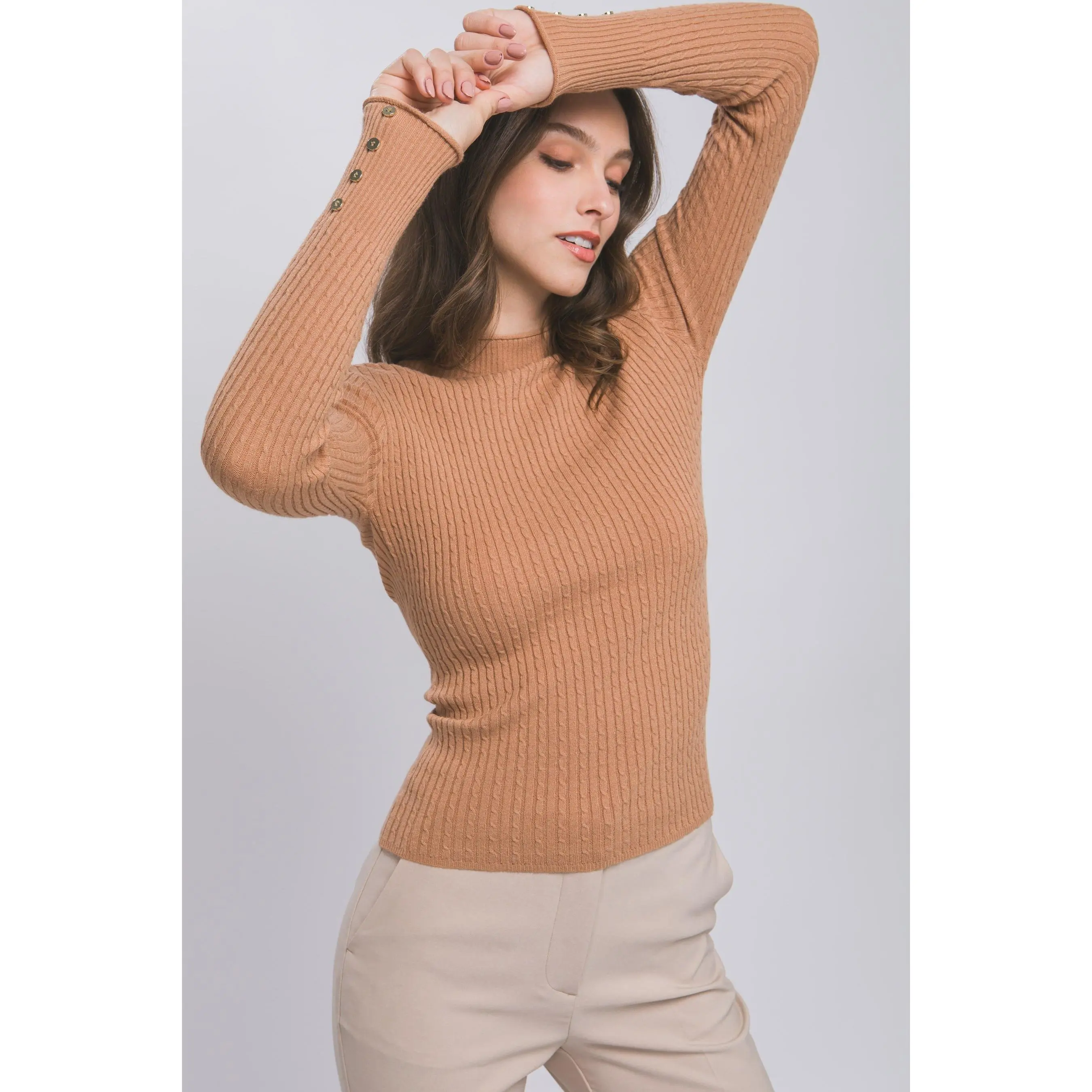Fitted Ribbed Knit Sweater