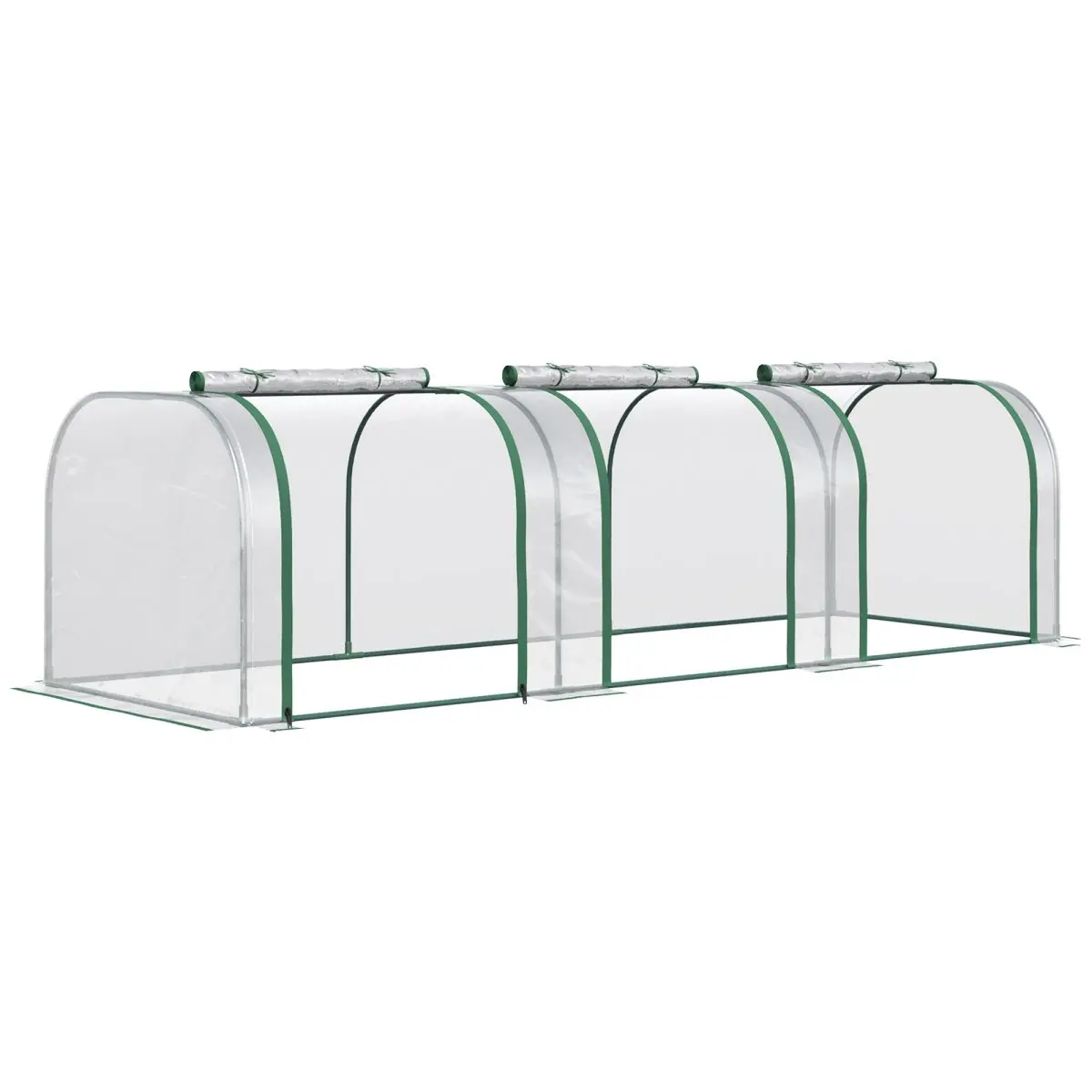 212 Main 845-234V04CR 9.7 x 3 x 2.5 ft. Outsunny Small Greenhouse, Portable Tunnel Greenhouse with 3 Zippered Doors, Water & UV Fighting PVC Cover
