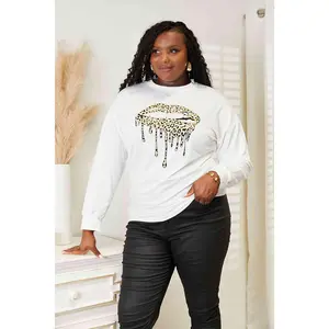 Simply Love Graphic Dropped Shoulder Round Neck Sweatshirt