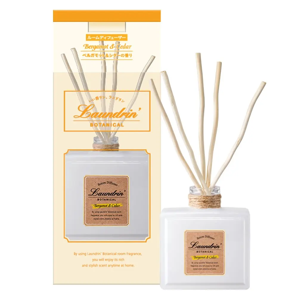 Laundrin' Tokyo Botanical Herbal Diffuser - Essential Oil Diffusers for Home, Bergamot Citrus & Cedar Aroma, Naturally Derived Home Freshener for Multiple Living Spaces