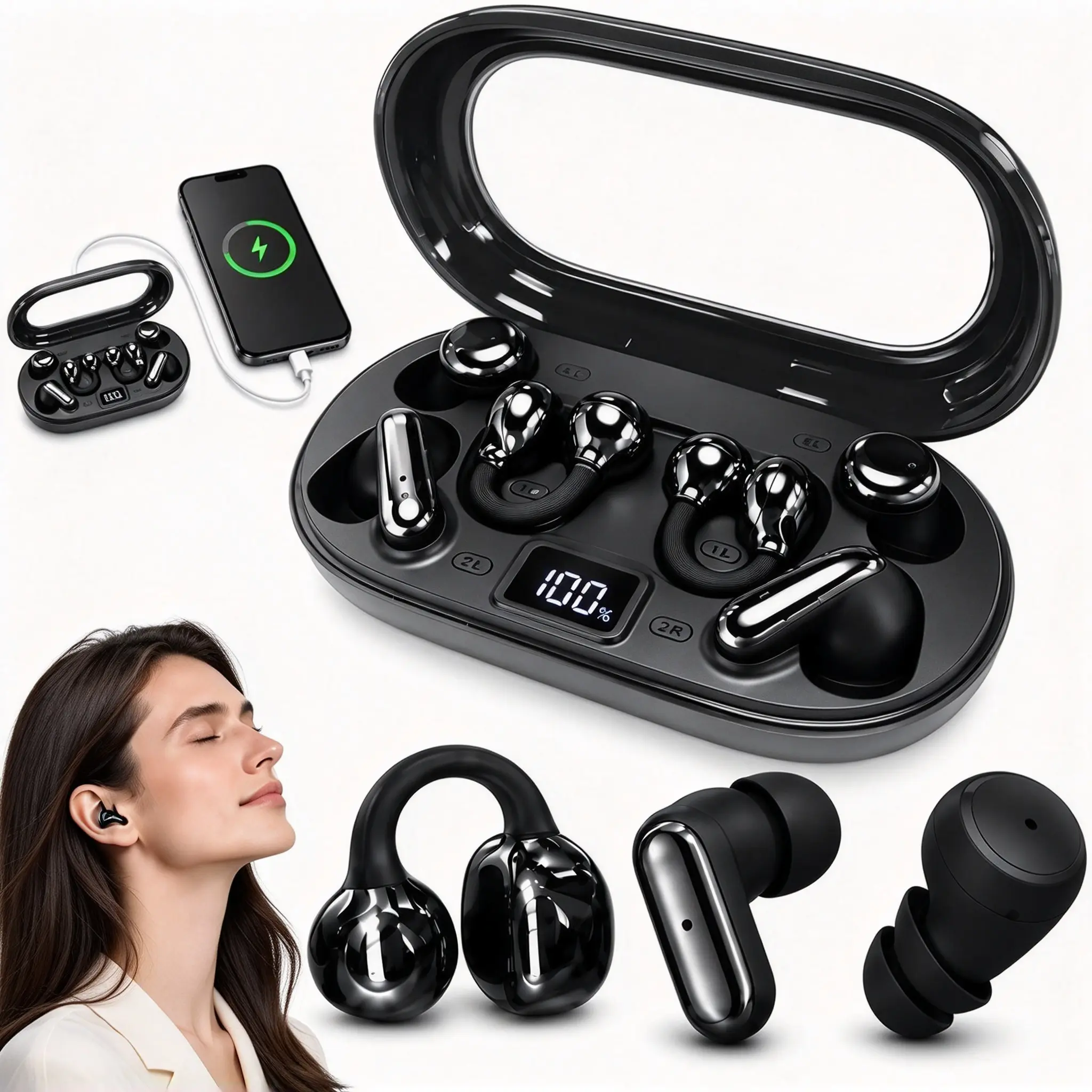 3-in-1 Private Mold Wireless Bluetooth Audio Device, Sleep Sound Speaker, Long Playtime Noise Reduction for Office Workers & Dorm Students