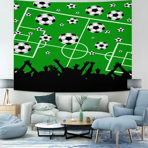 Soccer Tapestry Wall Tapestry Large Tapestry, Sport Background Soccer Sport Tapestry Wall Hanging, Soft Microfiber Home Wall Blanket Tapestries,Modern Soccer Ball Game Tapestries for Bedroom