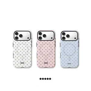 New iPhone polka dots phone case, imported film iPhone 17 phone case, matte finish