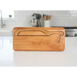 Alder Bread Knife Board And Bread Slicer (Right Handed)