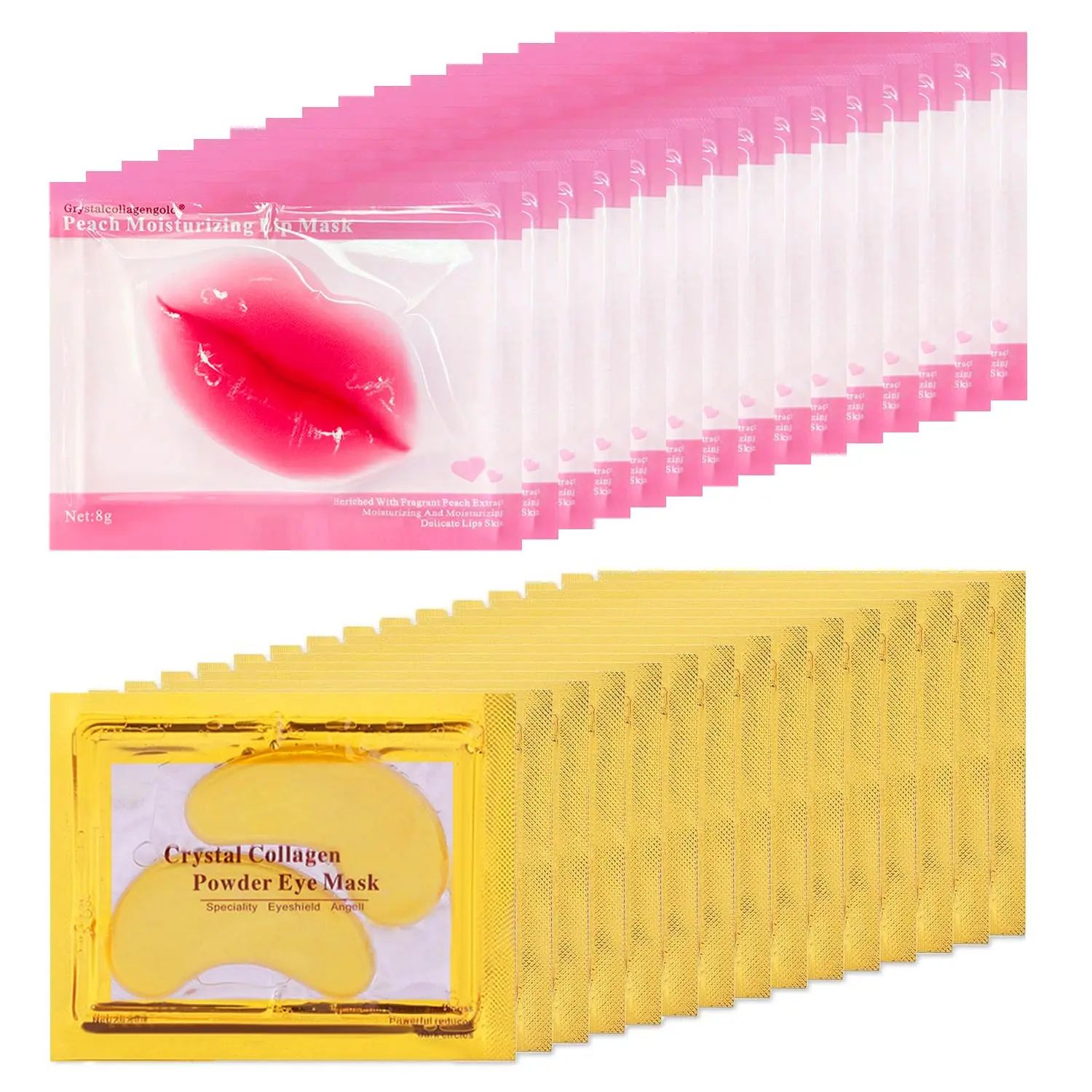Lip Mask & Eye Mask Set 30 Pairs | Bachelorette Party Favors Bulk | Eye Patches for Puffy Eyes & Dark Circles | Bridesmaid Gifts | Wedding Hangover Kit