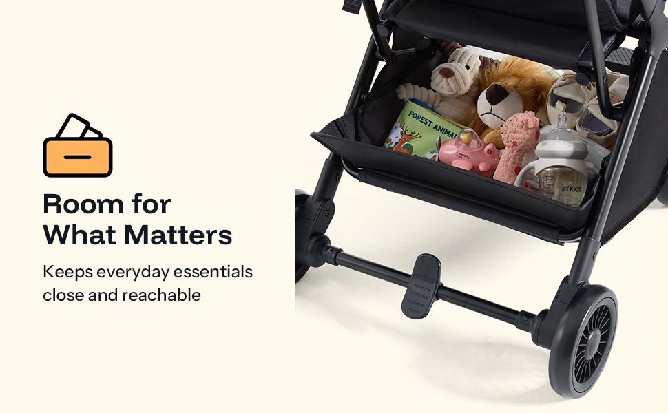 HARPPA Foldable Baby Stroller for Toddlers with Canopy, Multi-Position Recline, One Hand Fold Compact Stroller with Cup Holder, Large Storage Basket, For Outdoor & Travel, Stroller for Babies, Baby Items