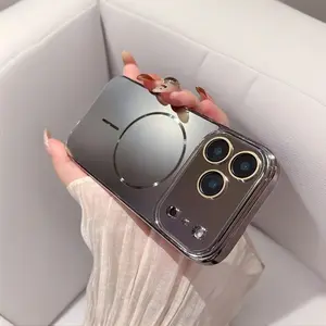 Solid-Color Thin Magnetic Ring Cellphone Protective Cover, Shockproof Anti-Fall Accessory, Wireless Charging Compatible, Custom-Fit for IP17, IP16 Pro Max, IP15, IP14 Devices