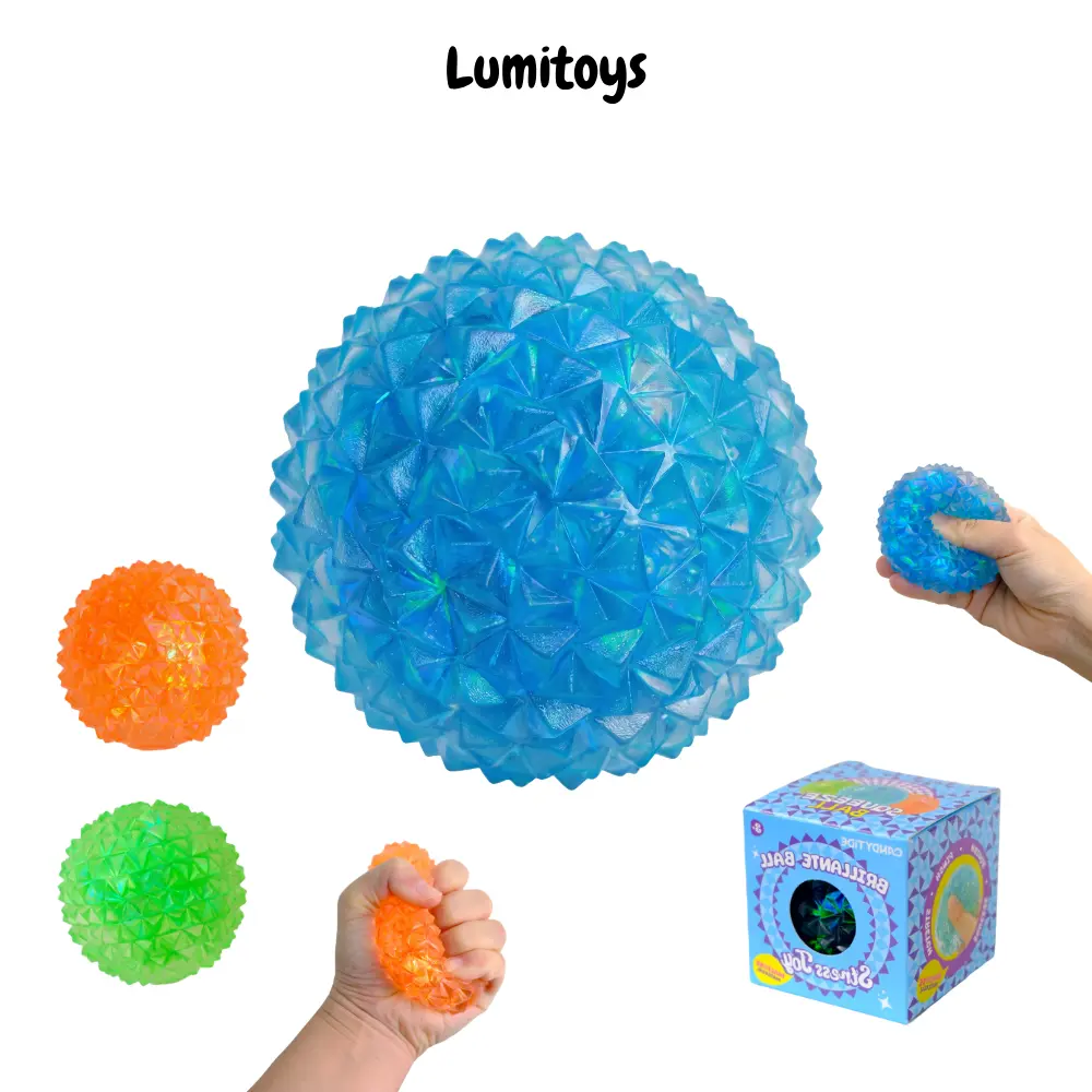 Squishy Diamond Stress Ball- Sensory Fidget Toy with Jelly-Like Filling, Squeeze Toys, Stress Toys, Stress Relief Toys, Fidget Toy