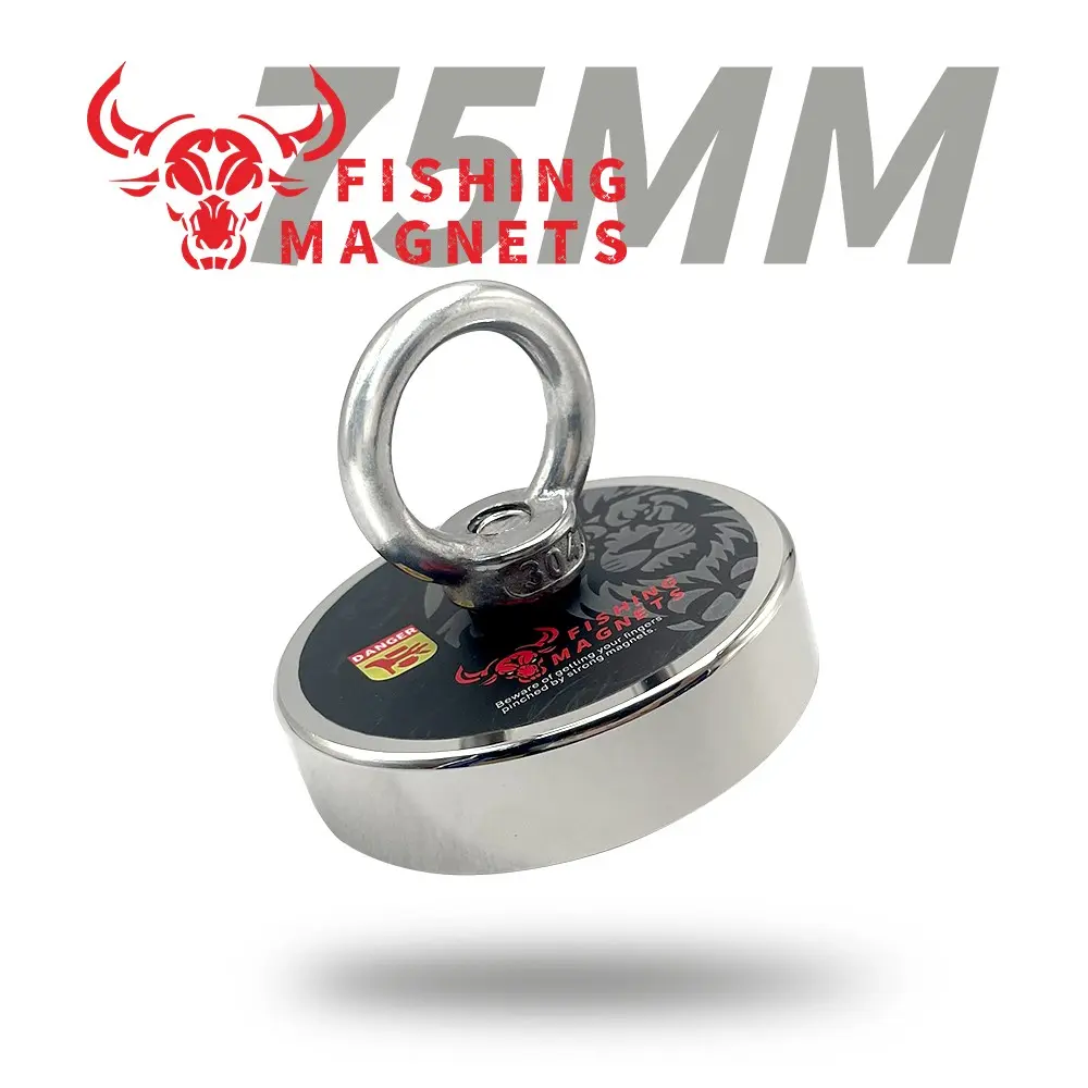 Magnetic Pull Magnet, Strong 500lbs Pull Force, Single Side 7.5cm, Permanent Industrial Magnet, Suitable for Large Recycling