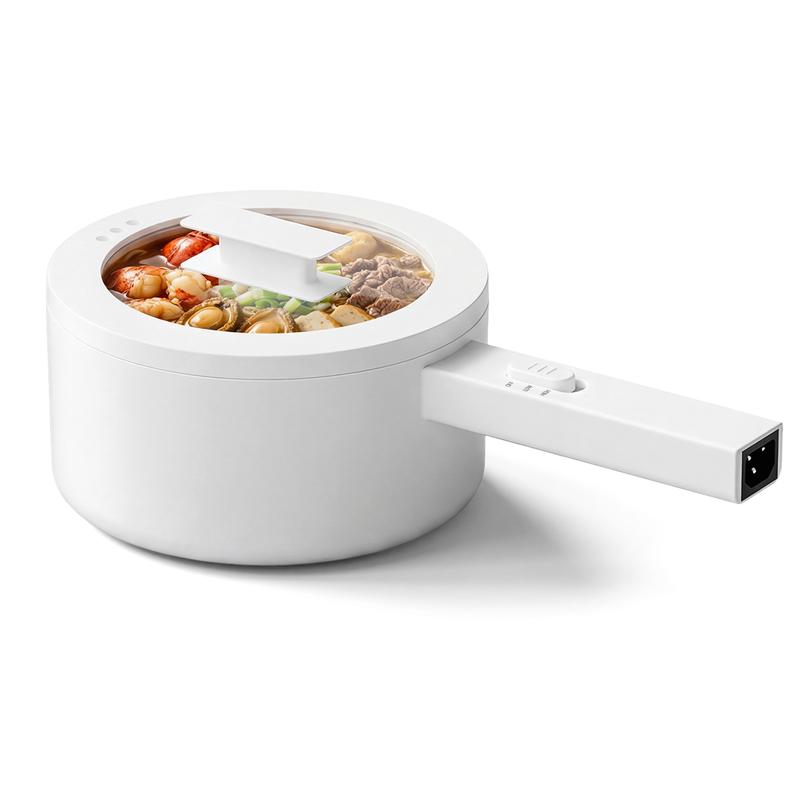Olayks Multifunctional Electric Hot Pot - 1.5L Ceramic Glaze Non-Stick, Dual Power Control, Space-Saving Portable Kitchen Appliance for Students, Versatile Cooking Options techvibes