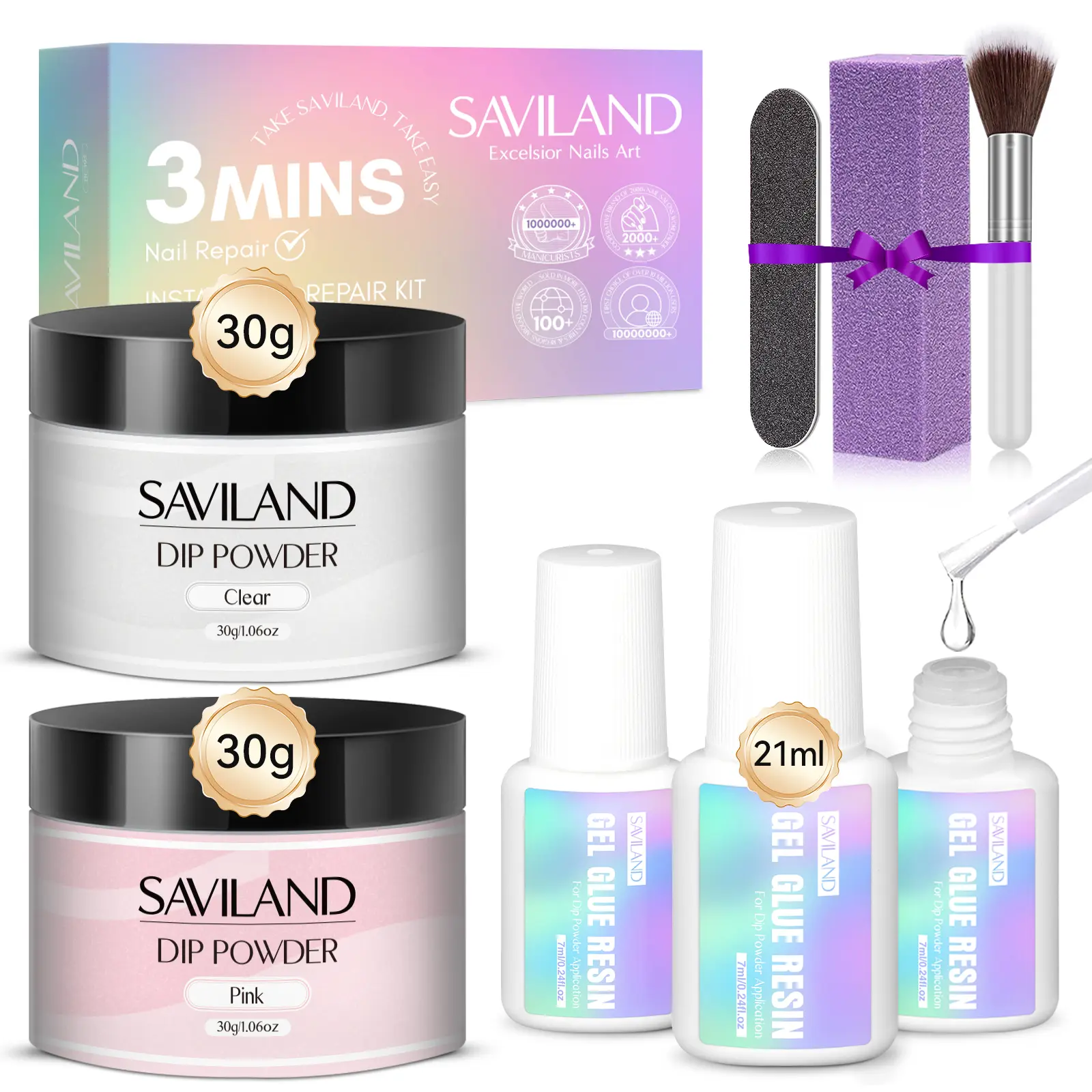 2 pcs 1.06oz Nail Repair Kit for Damaged Nails