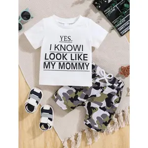 YES I Know I Look Like My Mommy Baby Boy Outfit Camo Shorts Set for Mother's Day 6M-3Y Z210