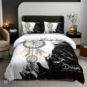 Dream Catcher Pattern Bedding Set, Including Decorative Duvet Cover & Pillowcase, Soft Comfortable Bedding Set for Bedroom & Guest Room, Duvet Cover Sets