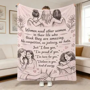 Women Empowerment "I Believe in You" Flannel Blanket Soft Cozy Plush Throw Perfect Gift for Girlfriends & Sisters Warm Snuggle Blanket for Bedroom Uplifting Female Support Design