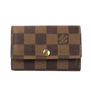 Pre-owned Louis Vuitton Coated Canvas Small Leather Goods 6 Key Case Damier Ebene L26012308