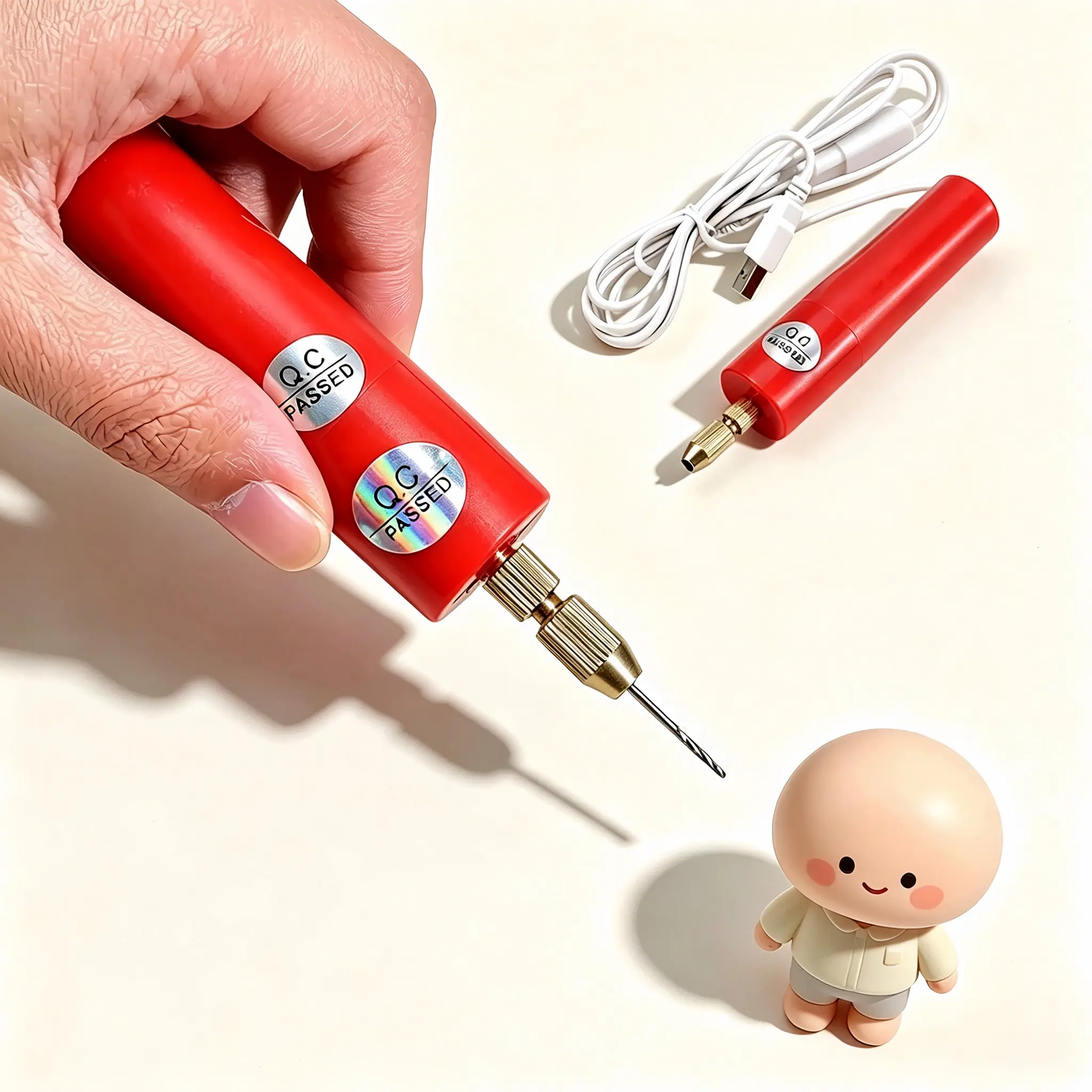 DIY Mini USB-Powered Electric Hand Drill Kit with 0.7-1.2mm Bits for Epoxy Resin, Jewelry & Handmade Crafts