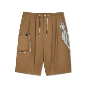 POP MART Hirono Living Wild-Shelter Patched Leisure Shorts Khaki
