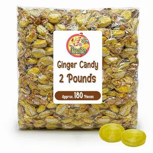 Ginger Candy - 2 Pound Bag - Hard Ginger Candy For Nausea Relief And Digestion Aid - Individually Wrapped Ginger Hard Candy (Approx 180 Pieces)