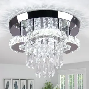 K9 Crystal Double Layer Circular LED Ceiling Light Modern Exquisite Chandelier for Kitchen Bedroom Living Room QH-MC063
